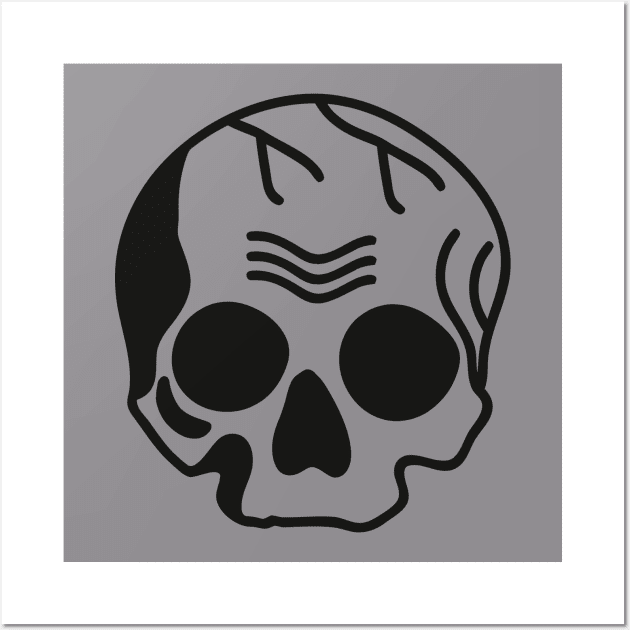 The Grey Skull Wall Art by Teeeshirt